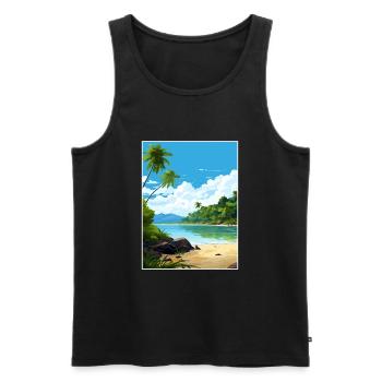 Parc national de l’île Cocos Costa Rica Souvenir - Débardeur bio Premium Homme - noir - Devant - Michal (187cm)