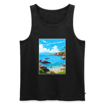 Parc marin national de Las Baulas, Costa Rica Voyage - Débardeur bio Premium Homme - noir - Devant - Michal (187cm)