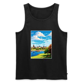 Adelaide Australien Vintage Reiseposter Souvenir - Männer Premium Bio Tank Top - Schwarz - Vorne - AI Model Male 178 light (178cm)