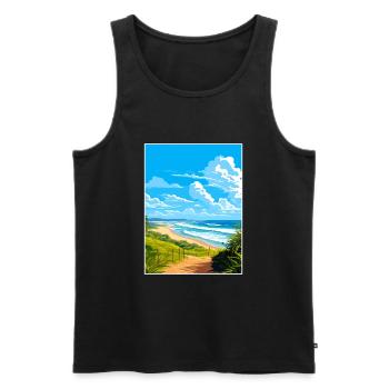 Byron Bay Australie Vintage voyage affiche Souvenir - Débardeur bio Premium Homme - noir - Devant - Michal (187cm)
