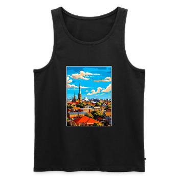 Adelaide Australien Vintage Reiseposter Souvenir - Männer Premium Bio Tank Top - Schwarz - Vorne - AI Model Male 178 light (178cm)