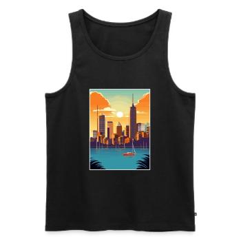 Brisbane Australie Vintage voyage affiche Souvenir - Débardeur bio Premium Homme - noir - Devant - Michal (187cm)
