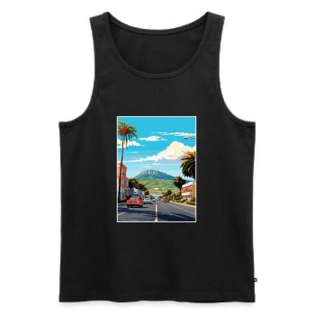 Tauranga Nouvelle-Zélande Vintage voyage affiche WPA Art - Débardeur bio Premium Homme - noir - Devant - Michal (187cm)