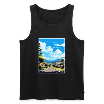 Rotorua Neuseeland Vintage Reiseposter Souvenir - Männer Premium Bio Tank Top - Schwarz - Vorne - Michal (187cm)