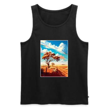 Outback Au Australie Vintage voyage affiche WPA Art - Débardeur bio Premium Homme - noir - Devant - Michal (187cm)