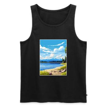 Te Anau Neuseeland Vintage Reiseposter Souvenir - Männer Premium Bio Tank Top - Schwarz - Vorne - Michal (187cm)