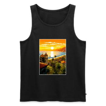 Puerto Vallarta Mexique Vintage voyage affiche WPA - Débardeur bio Premium Homme - noir - Devant - Michal (187cm)