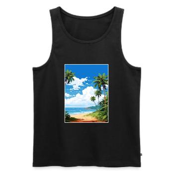 Heilige Teresa Costa Rica Vintage Reiseposter WPA - Männer Premium Bio Tank Top - Schwarz - Vorne - AI Model Male 178 light (178cm)