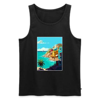 Isla Mujeres Dekoration Vintage Reiseposter WPA - Männer Premium Bio Tank Top - Schwarz - Vorne - Michal (187cm)