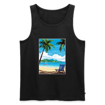 Antigua-et-Barbuda Affiche de voyage dans les Caraïbes - Débardeur bio Premium Homme - noir - Devant - Michal (187cm)