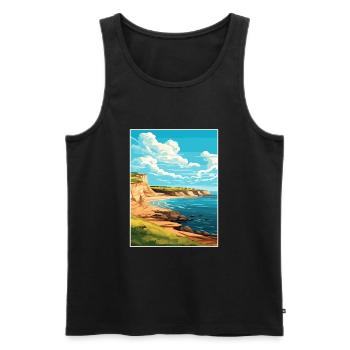 Valdes Halbinsel Argentinien Vintage Reiseposter - Männer Premium Bio Tank Top - Schwarz - Vorne - Michal (187cm)