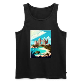 Atlantis Paradise Caraïbes Vintage Affiche de voyage - Débardeur bio Premium Homme - noir - Devant - Michal (187cm)