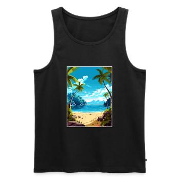 Îles Caïmans Caraïbes Vintage Travel Poster WPA - Débardeur bio Premium Homme - noir - Devant - Michal (187cm)