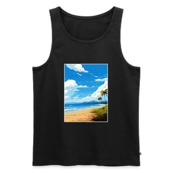 Nicoya Halbinsel Costa Rica Vintage Reiseposter - Männer Premium Bio Tank Top - Schwarz - Vorne - Michal (187cm)