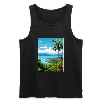 Nicoya Halbinsel Costa Rica Vintage Reiseposter - Männer Premium Bio Tank Top - Schwarz - Vorne - Michal (187cm)