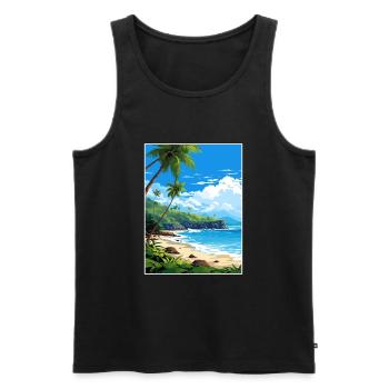 Manuel Antonio Beach Costa Rica Affiche de voyage - Débardeur bio Premium Homme - noir - Devant - Michal (187cm)