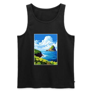 Fernando De Noronha Brasilien Poste Reiseposter - Männer Premium Bio Tank Top - Schwarz - Vorne - AI Model Male 178 light (178cm)