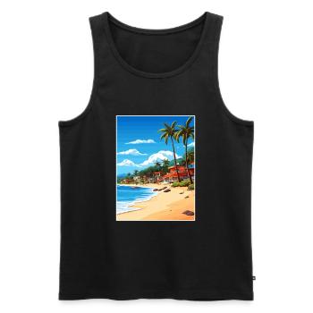Honduras Karibik Vintage Reiseposter Souvenir - Männer Premium Bio Tank Top - Schwarz - Vorne - Michal (187cm)