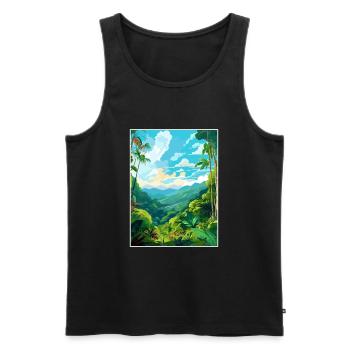 Amazone Regenwald Vintage Reiseposter Souvenir - Männer Premium Bio Tank Top - Schwarz - Vorne - AI Model Male 178 light (178cm)