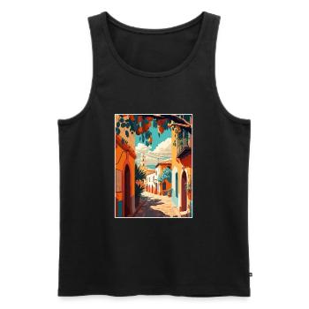 Oaxaca Decoration Vintage Travel Poster Souvenir - Men's Premium Organic Tank Top - black - Front - Michal (187cm)