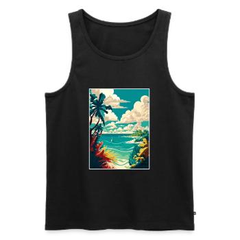 Cozumel Decoration Vintage Travel Poster Souvenir - Men's Premium Organic Tank Top - black - Front - Michal (187cm)