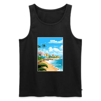 San Juan Caribbean Vintage Travel Poster Souvenir - Men's Premium Organic Tank Top - black - Front - Michal (187cm)