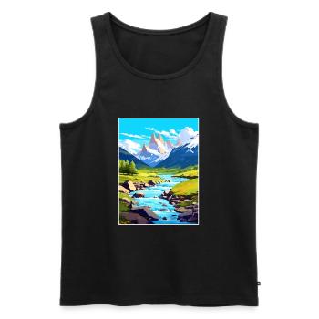 PatagoniaaVintage Travel Poster WPA Art - Men's Premium Organic Tank Top - black - Front - Michal (187cm)