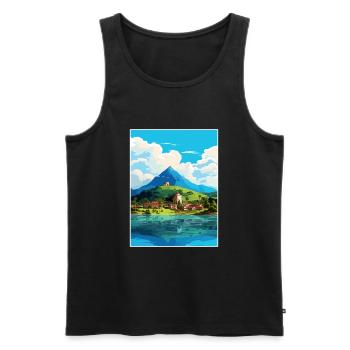 Florianopolis Brésil Vintage voyage affiche WPA Art - Débardeur bio Premium Homme - noir - Devant - Michal (187cm)