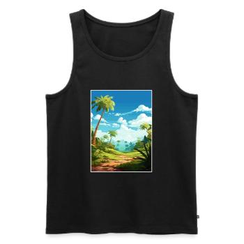 Montezuma Costa Rica Vintage Reiseposter WPA Kunst - Männer Premium Bio Tank Top - Schwarz - Vorne - Michal (187cm)