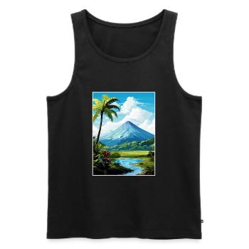 La Fortuna Costa Rica Vintage Reiseposter WPA - Männer Premium Bio Tank Top - Schwarz - Vorne - Michal (187cm)