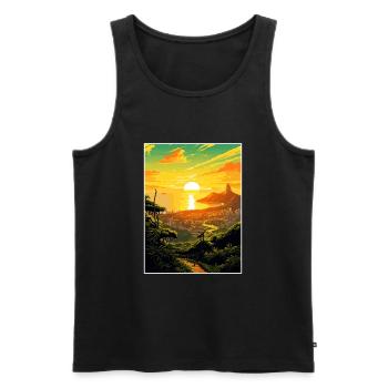 Rio De Janeiro Brésil Vintage voyage affiche WPA - Débardeur bio Premium Homme - noir - Devant - Michal (187cm)