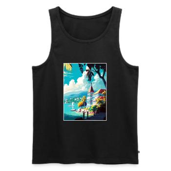Montego Bay Caribbean Vintage Travel Poster WPA - Men's Premium Organic Tank Top - black - Front - Michal (187cm)