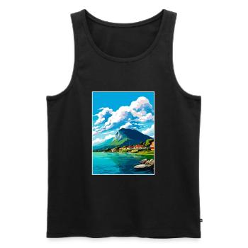 Florianopolis Brésil Vintage voyage affiche WPA Art - Débardeur bio Premium Homme - noir - Devant - Michal (187cm)