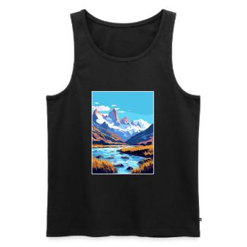Decoration Vintage Travel Poster WPA Art - Men's Premium Organic Tank Top - black - Front - Michal (187cm)