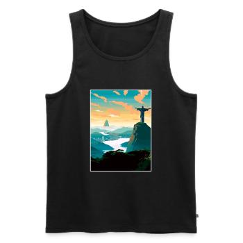 Rio De Janeiro Brésil Vintage voyage affiche WPA - Débardeur bio Premium Homme - noir - Devant - Michal (187cm)