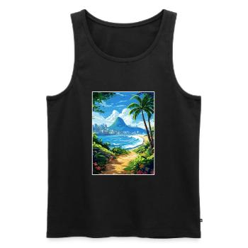 Rio De Janeiro Brésil Vintage voyage affiche WPA - Débardeur bio Premium Homme - noir - Devant - Michal (187cm)