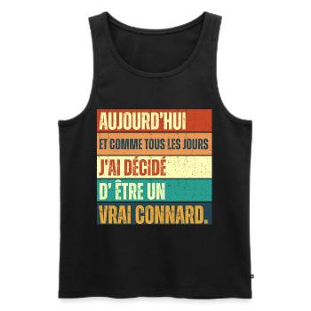 J' ai décidé d' être un vrai connard humour rétro - Débardeur bio Premium Homme - noir - Devant - AI Model Male 178 light (178cm)