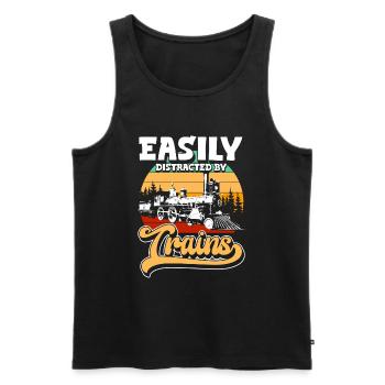 Zugführer Gleis Beruf Schaffner - Männer Premium Bio Tank Top - Schwarz - Vorne - AI Model Male 178 light (178cm)