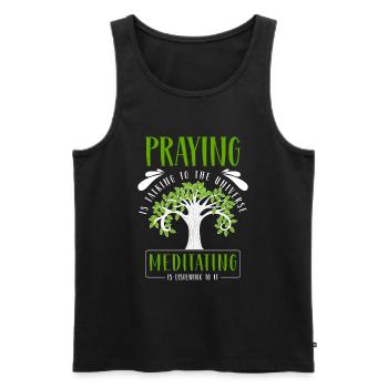 Yoga Zen Mindfulness - Men's Premium Organic Tank Top - black - Front - Michal (187cm)