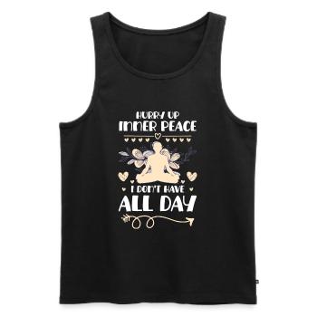 Yoga Guérison Namaste Pleine conscience - Débardeur bio Premium Homme - noir - Devant - Michal (187cm)