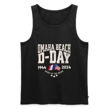 D Day Omaha Beach 2024 - Men's Premium Organic Tank Top - black - Front - AI Model Male 178 light (178cm)