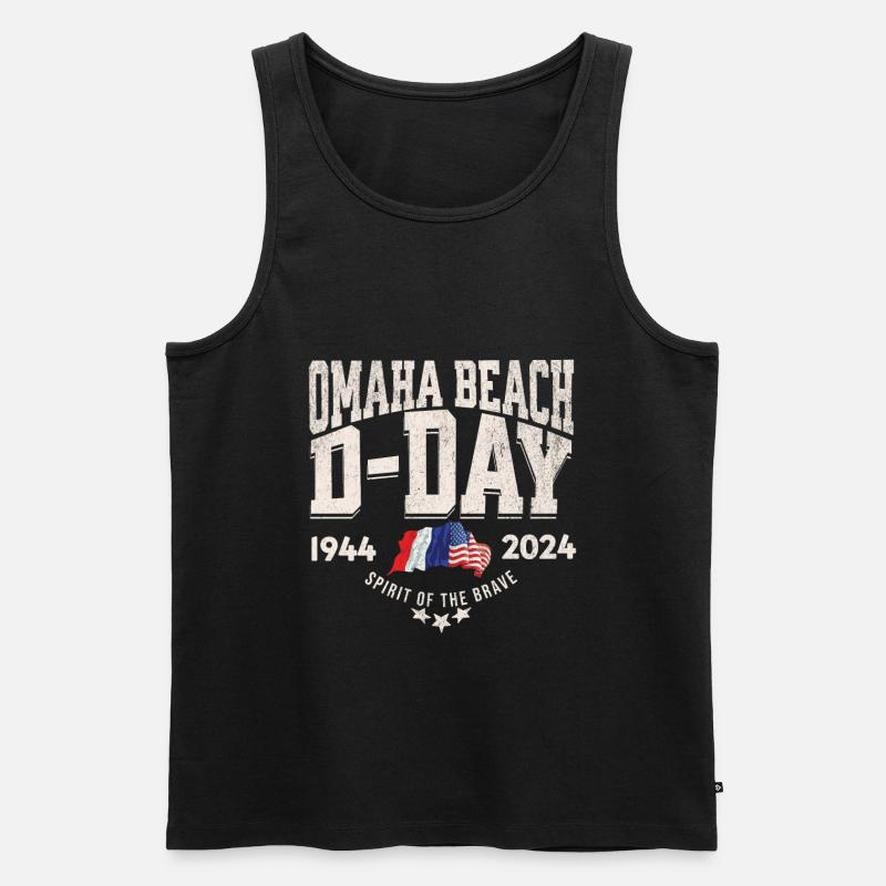 D Day Omaha Beach 2024 - Männer Premium Bio Tank Top - Schwarz