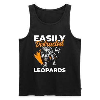 Leopard Jagd Großkatze Tier - Männer Premium Bio Tank Top - Schwarz - Vorne - AI Model Male 178 light (178cm)