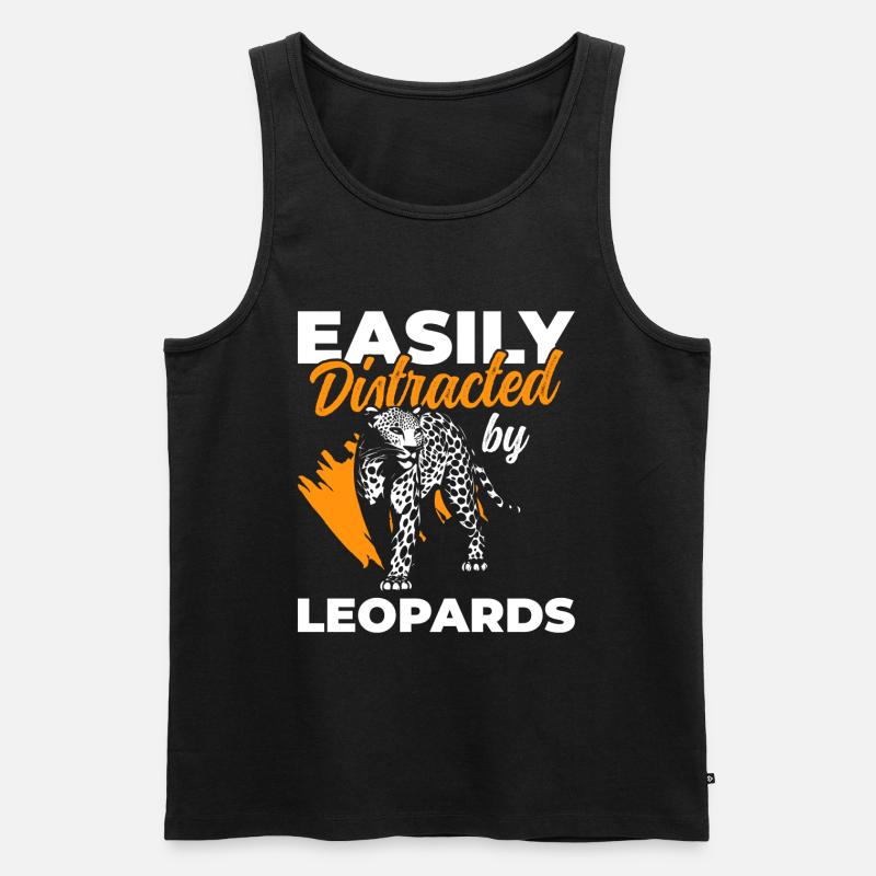 Leopard Jagd Großkatze Tier - Männer Premium Bio Tank Top - Schwarz