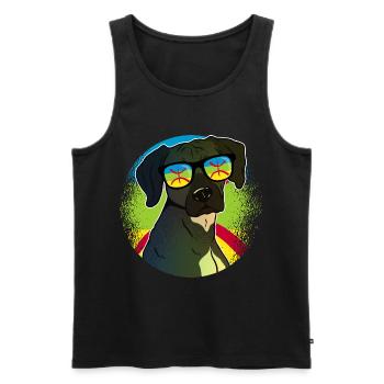 Amazigh - Männer Premium Bio Tank Top - Schwarz - Vorne - AI Model Male 178 light (178cm)