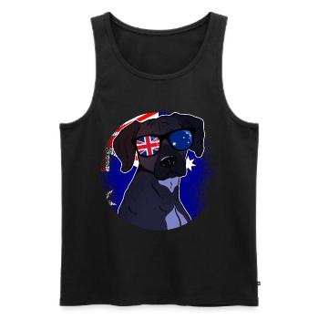 Australien - Männer Premium Bio Tank Top - Schwarz - Vorne - AI Model Male 178 light (178cm)