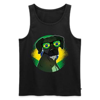 Brasilien - Männer Premium Bio Tank Top - Schwarz - Vorne - AI Model Male 178 light (178cm)