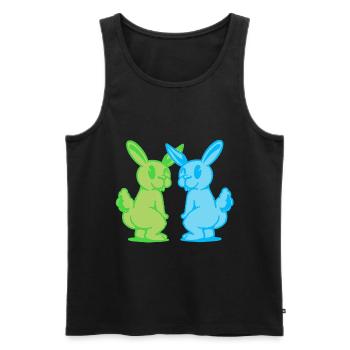 Bunny Bunny Retro Rabbit Rongeur Rongeur des années 80 - Débardeur bio Premium Homme - noir - Devant - Michal (187cm)