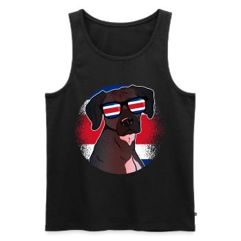 Costa Rica - Men's Premium Organic Tank Top - black - Front - AI Model Male 178 light (178cm)