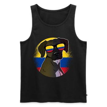 Colombia - Men's Premium Organic Tank Top - black - Front - Michal (187cm)